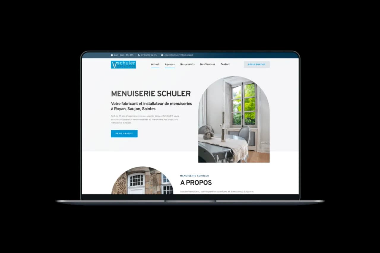 Exemple de site internet réalisé pour un artisan du bâtiment en Charente-Maritime
