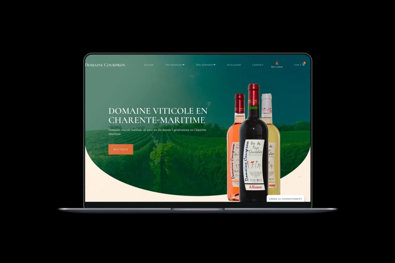 Création boutique en ligne pour un vignoble