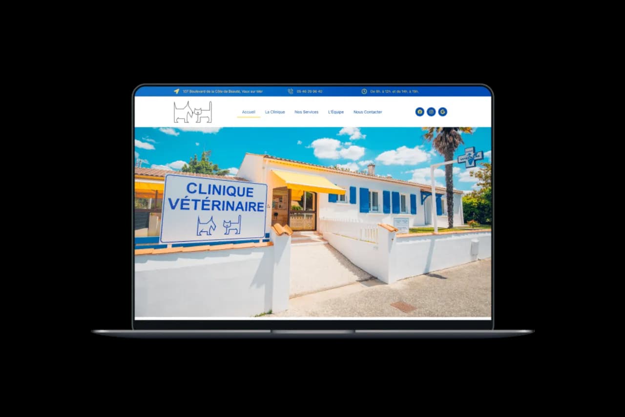 Création site internet vitrine pour une clinique vétérinaire