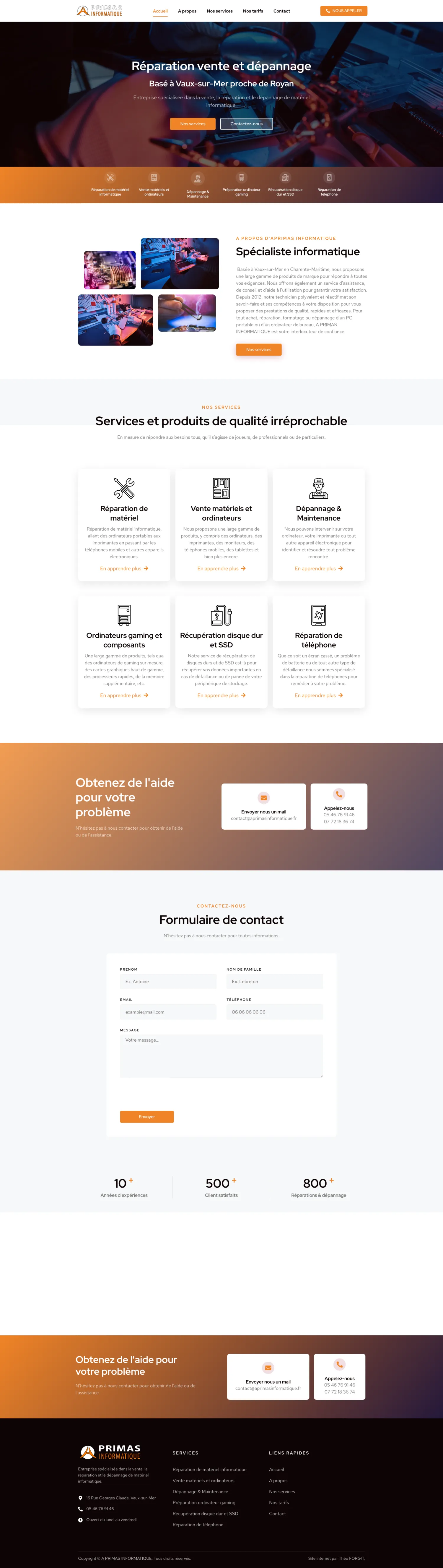 Aperçu du site internet Aprimasinformatique créé par FORGITWEB · secteur Services
