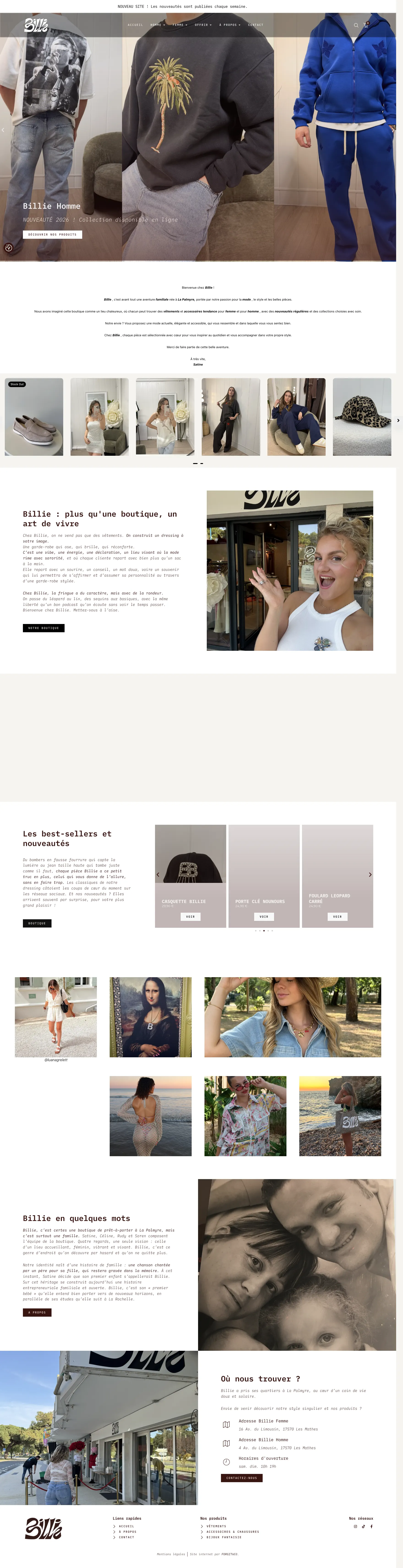 Aperçu du site internet Billie Concept créé par FORGITWEB · secteur Décoration · Mode