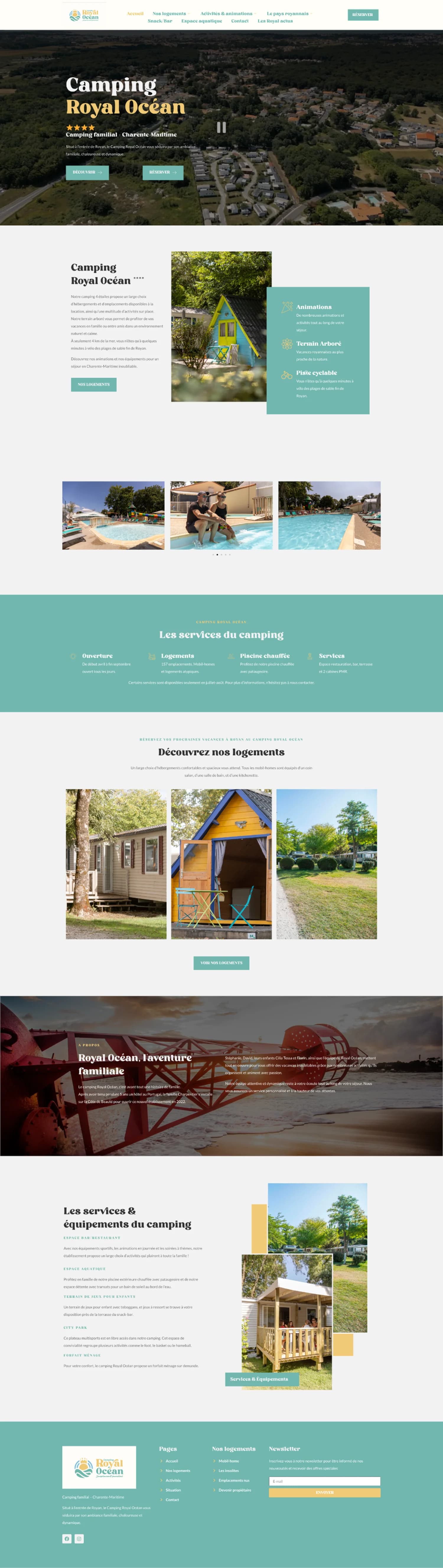 Aperçu du site internet Campingroyalocean créé par FORGITWEB · secteur Camping