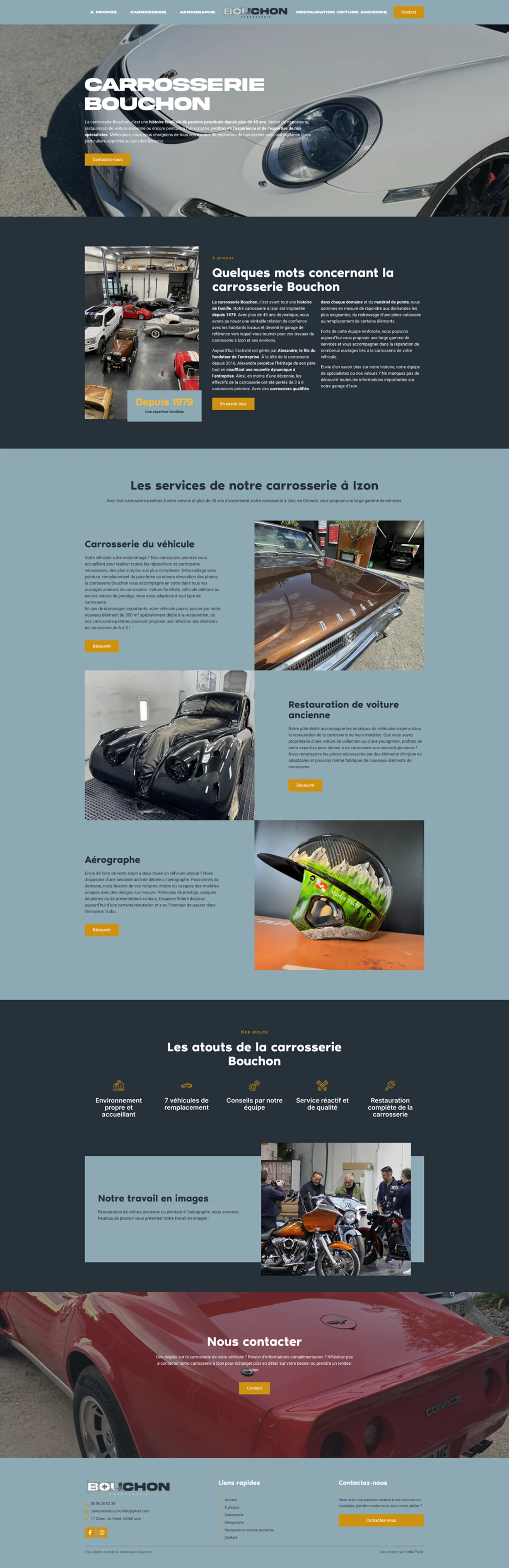 Aperçu du site internet Carrosseriebouchon créé par FORGITWEB · secteur Carrosserie