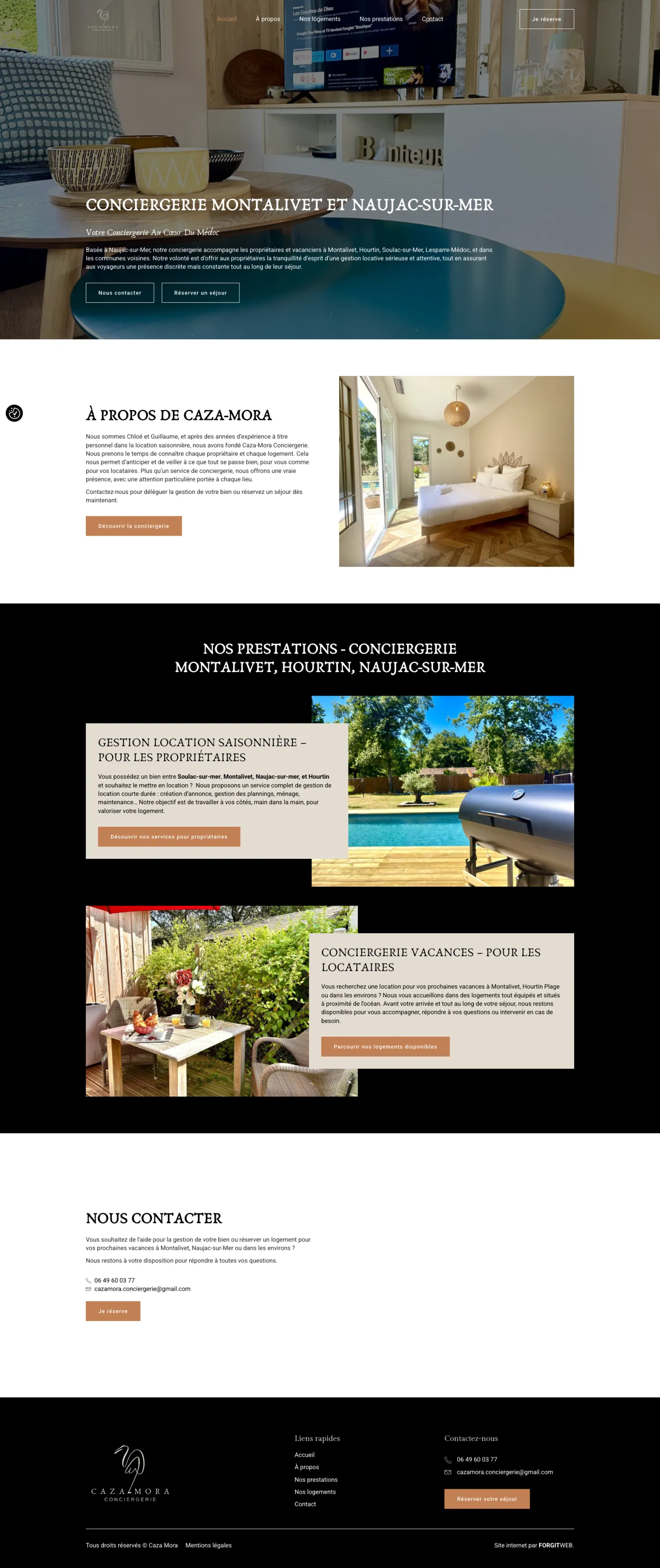 Aperçu du site internet Caza Mora créé par FORGITWEB · secteur Artisanat · Maison