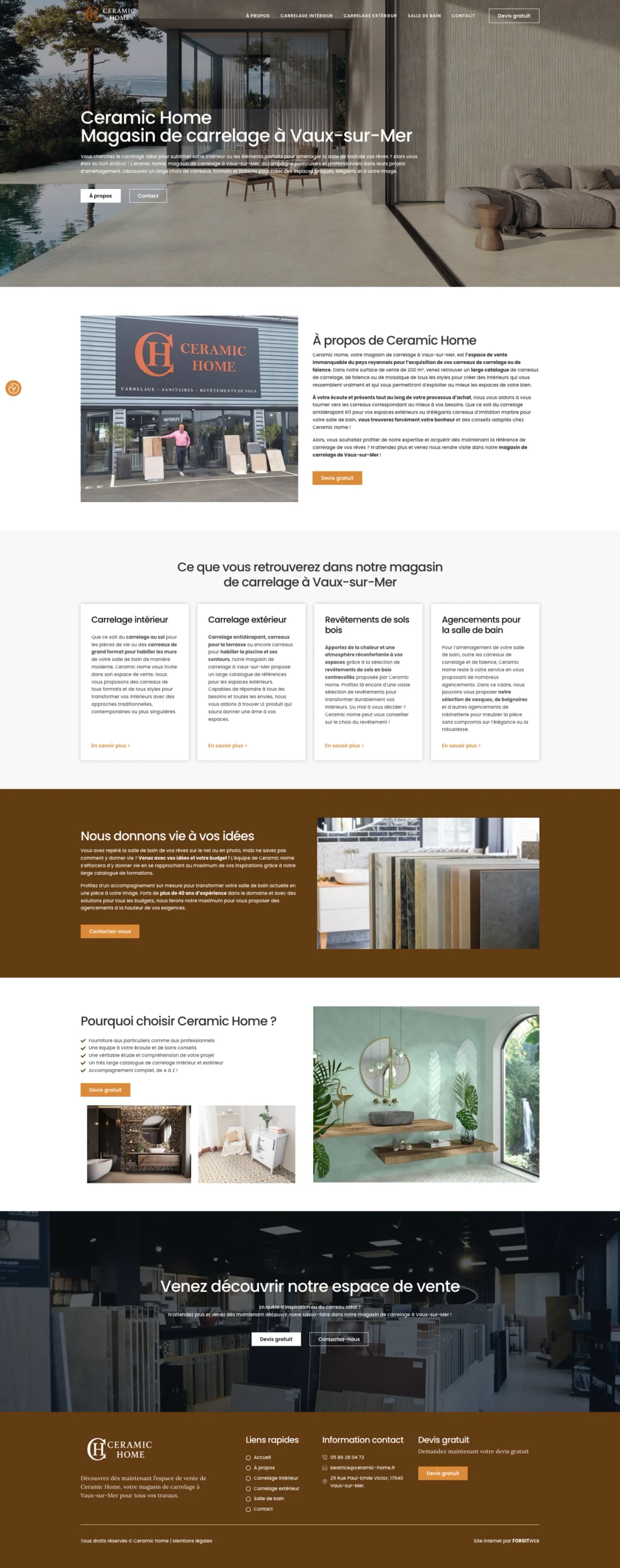 Site web Ceramic Home · réalisation FORGITWEB