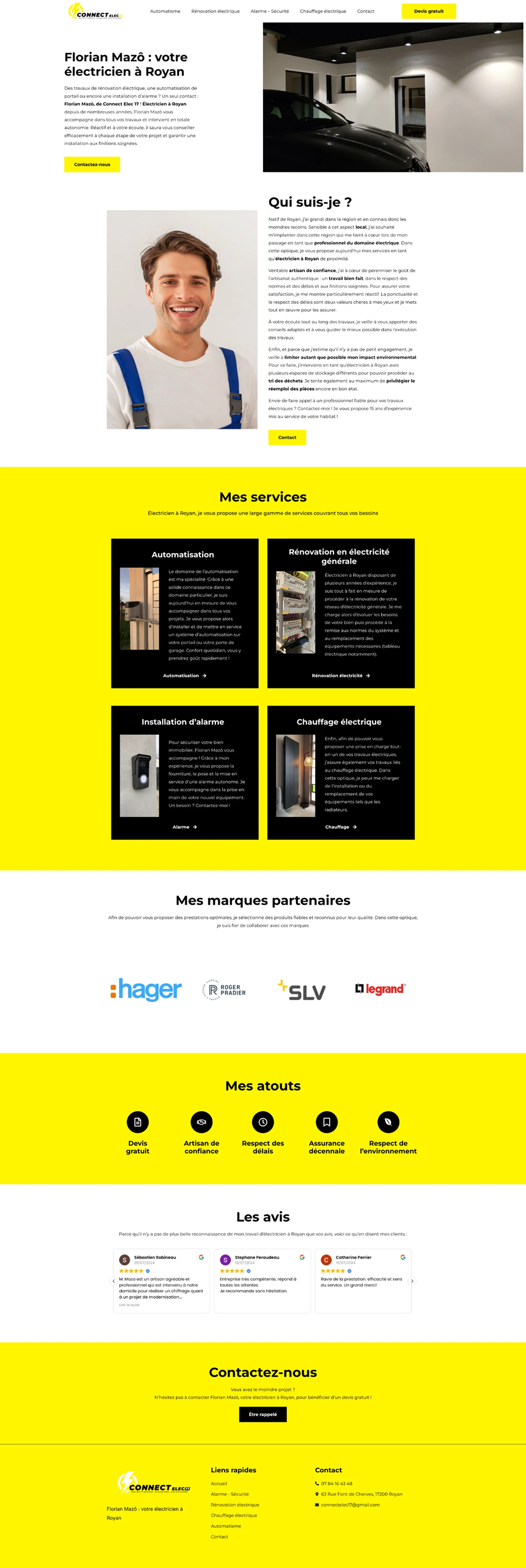 Site internet Connect Elec 17 · Électricien · réalisation FORGITWEB