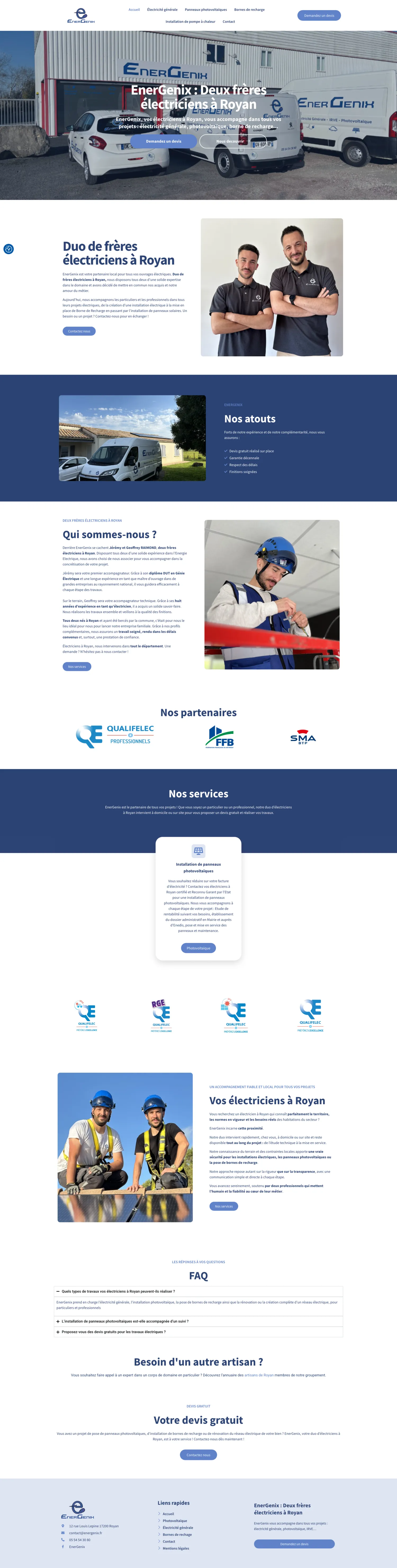 Aperçu du site internet Energenix créé par FORGITWEB · secteur Services