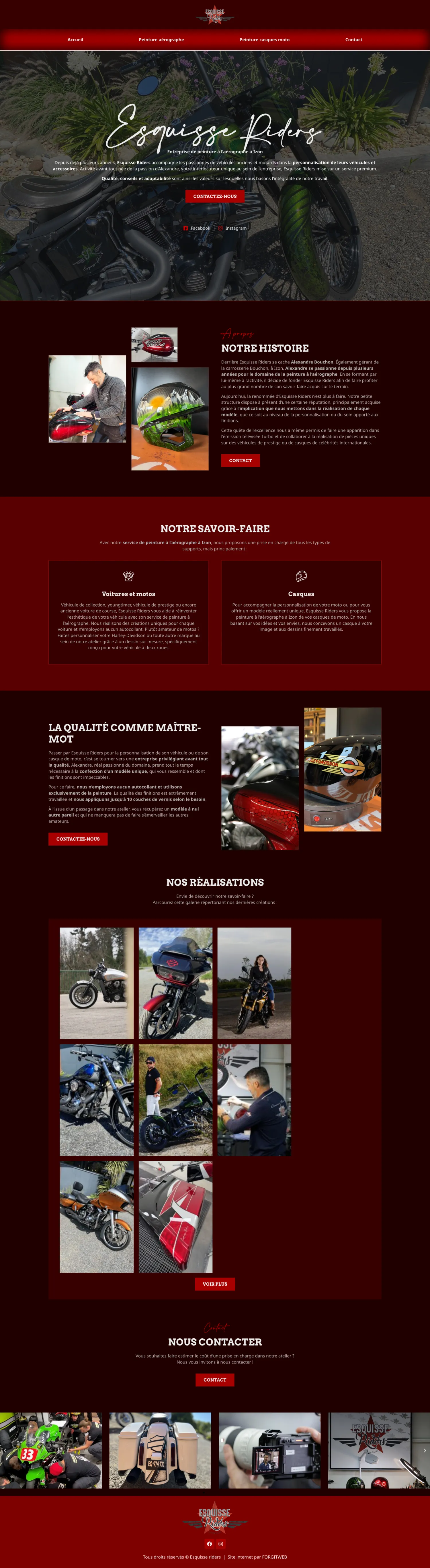 Aperçu du site internet Esquisseriders créé par FORGITWEB · secteur Services