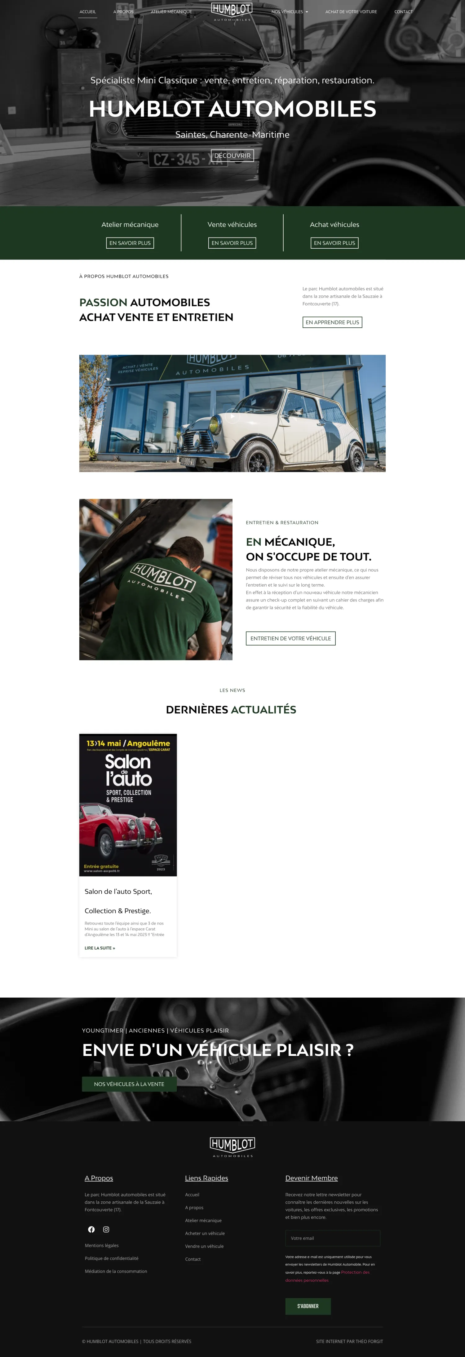 Aperçu du site internet Humblotautomobiles créé par FORGITWEB · secteur Services