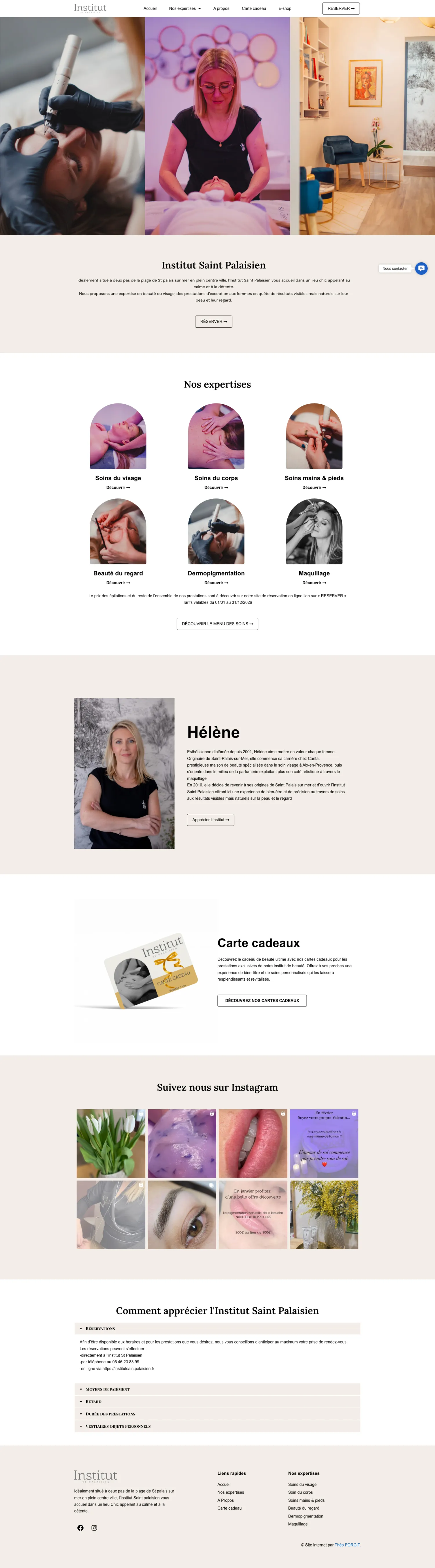 Aperçu du site internet Institutsaintpalaisien créé par FORGITWEB · secteur Services