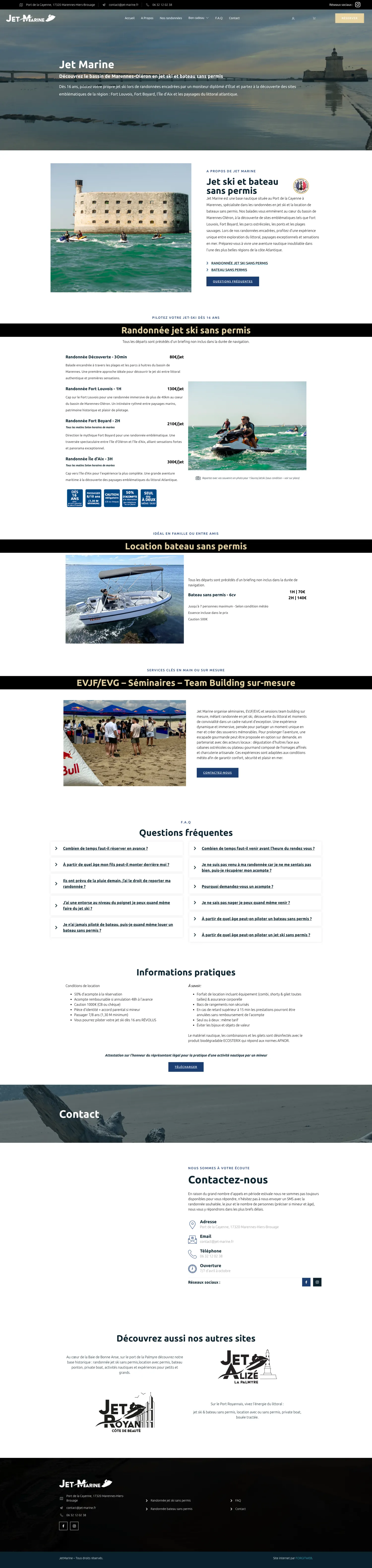 Aperçu du site internet Jet Marine créé par FORGITWEB · secteur Services