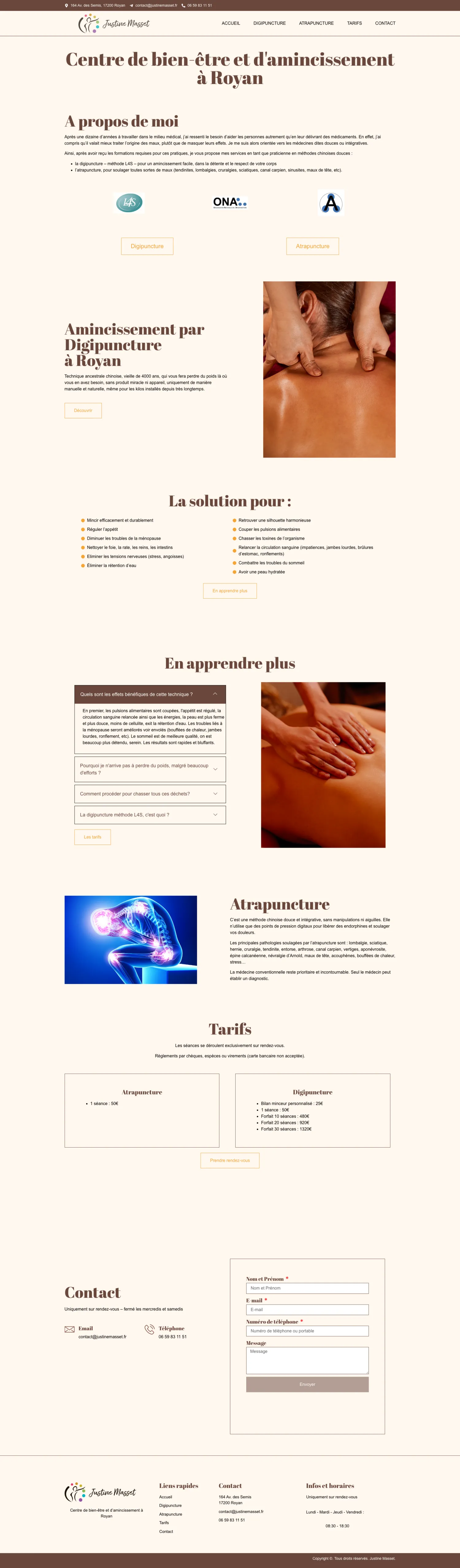 Aperçu du site internet Justinemasset créé par FORGITWEB · secteur Services