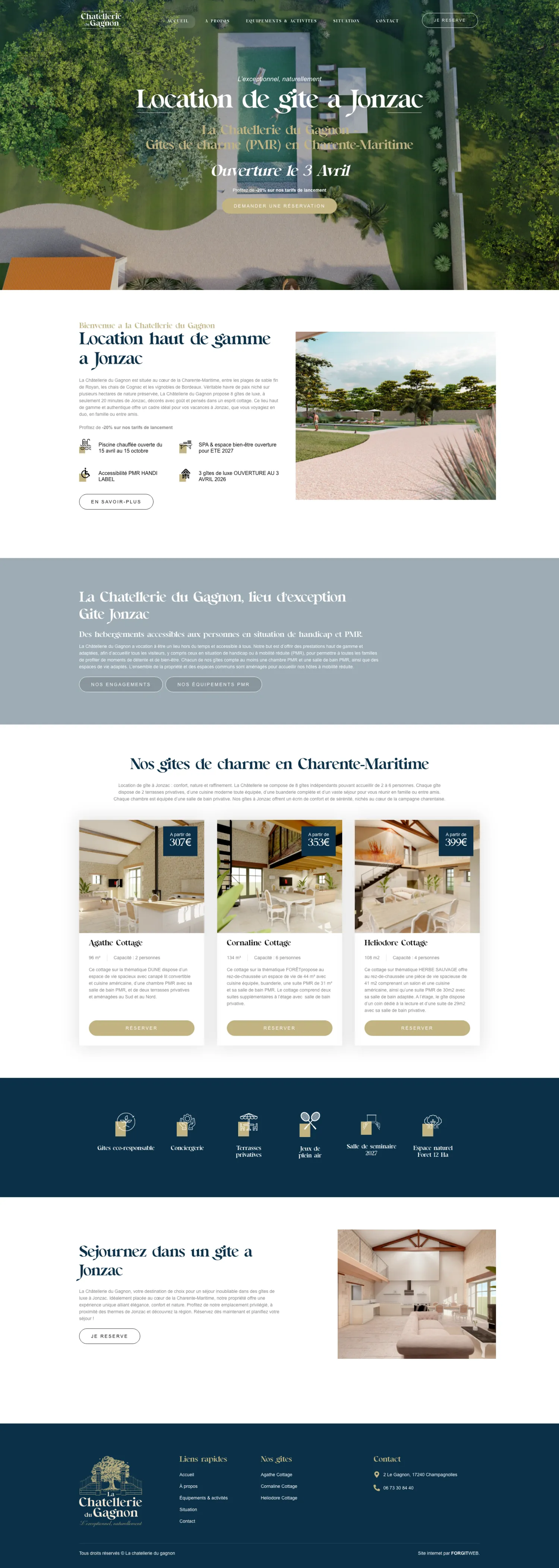 Aperçu du site internet Lachatelleriedugagnon créé par FORGITWEB · secteur Services