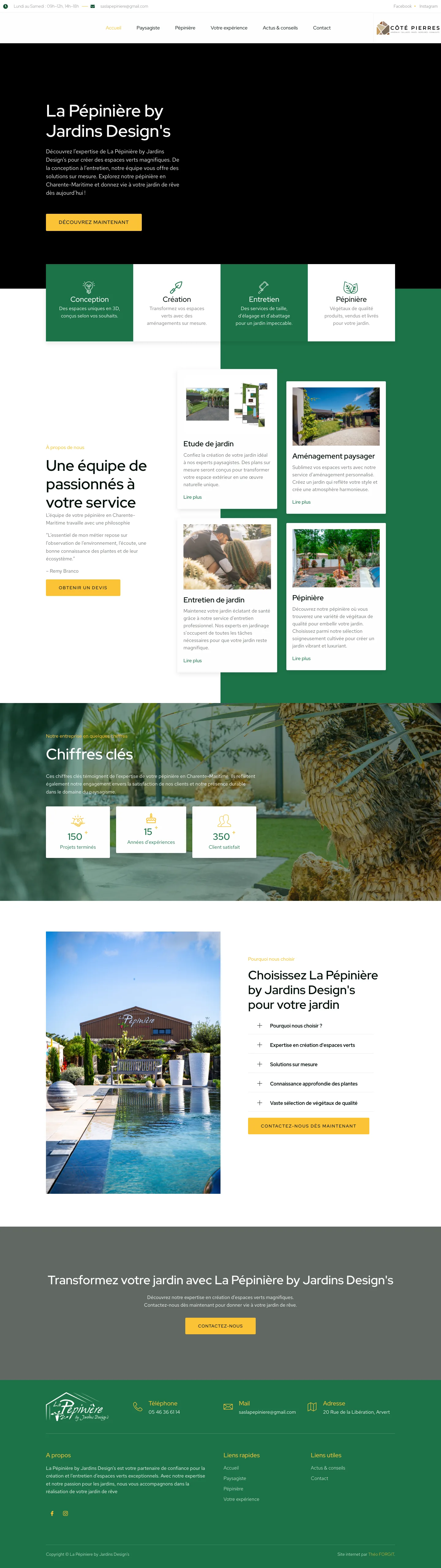 Aperçu du site internet Lapepinierebyjd créé par FORGITWEB · secteur Services