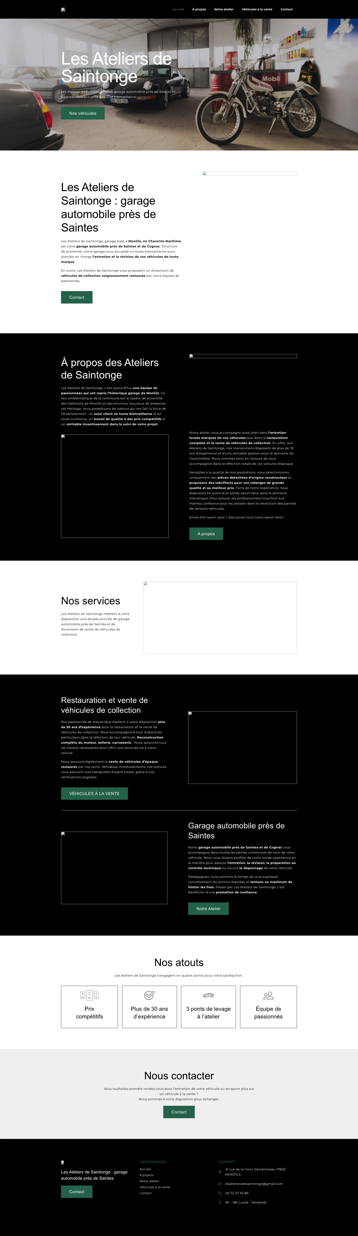 Aperçu du site internet Lesateliersdesaintonge créé par FORGITWEB · secteur Services