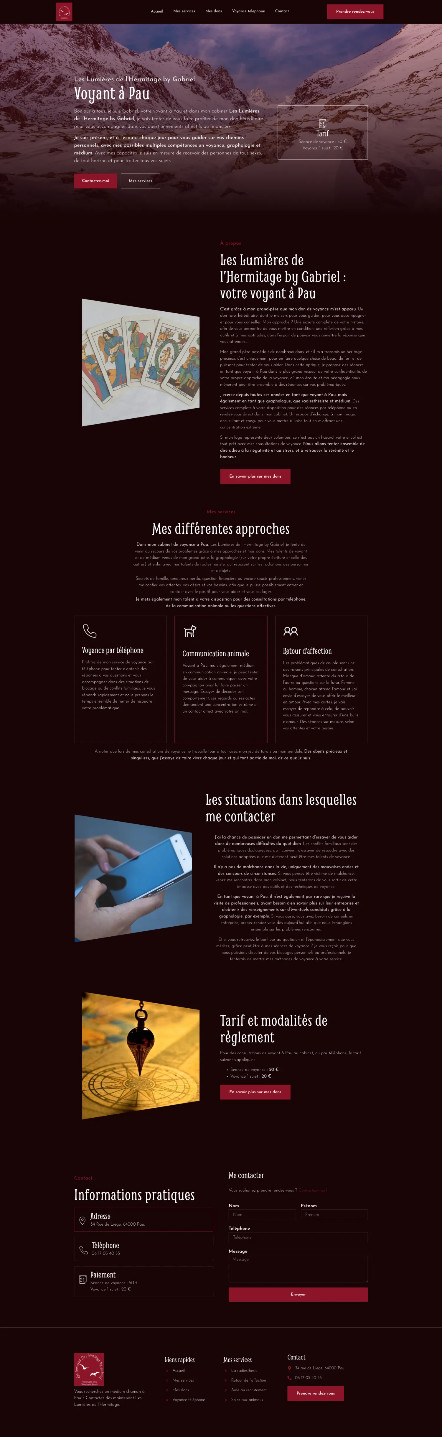 Aperçu du site internet Leslumieresdelhermitagebygabriel créé par FORGITWEB · secteur Services