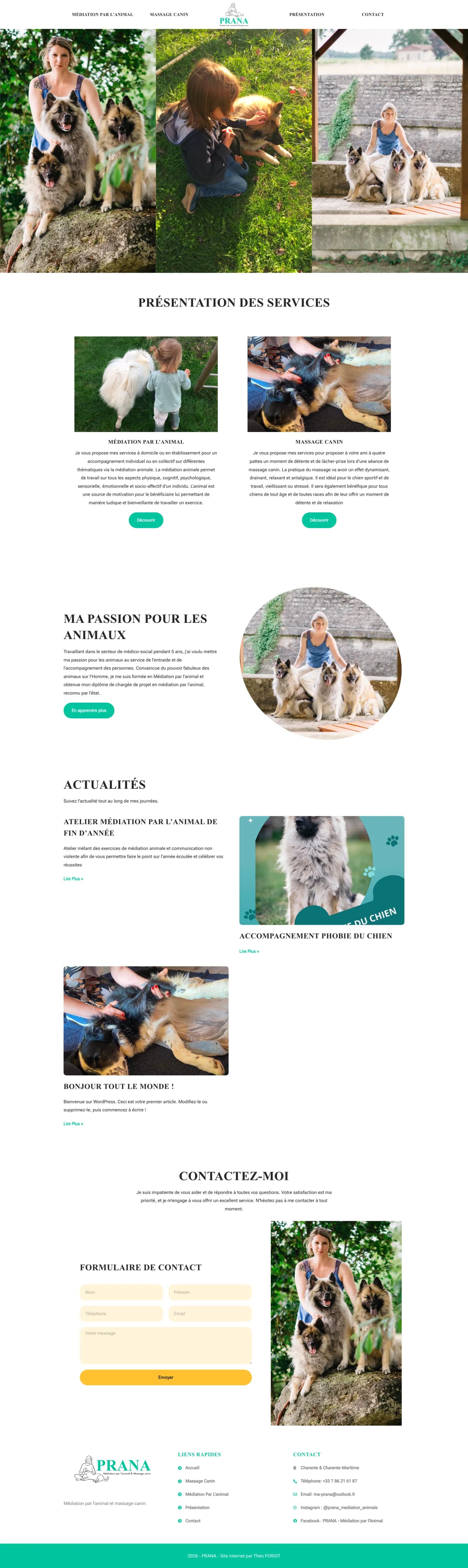 Aperçu du site internet Ma Prana créé par FORGITWEB · secteur Services