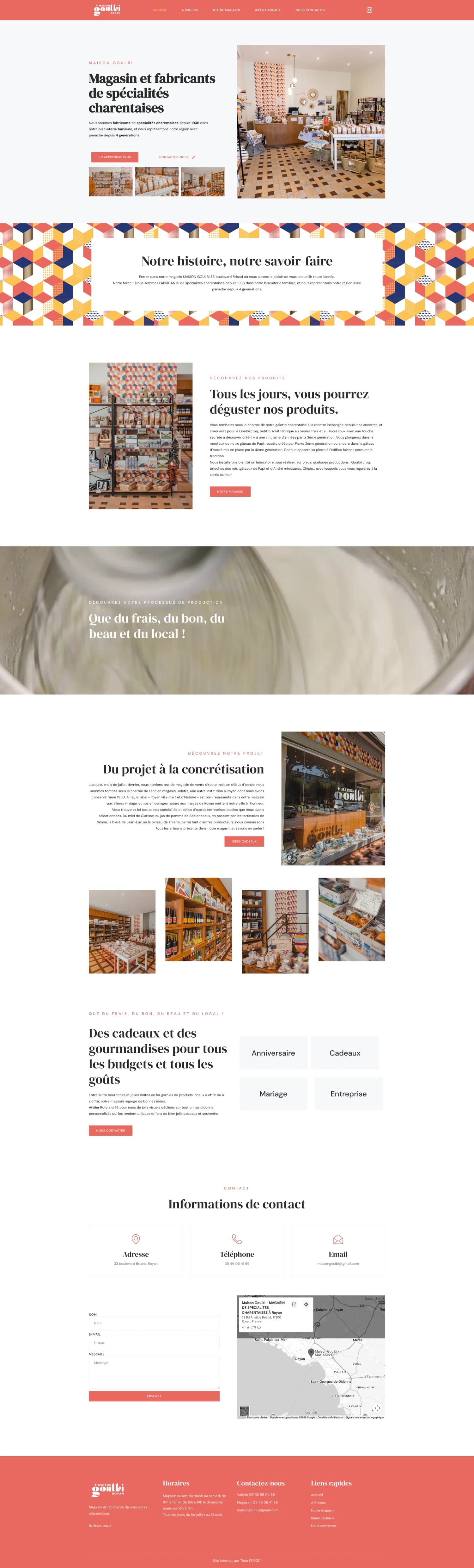 Aperçu du site internet Maison Goulbi créé par FORGITWEB · secteur Spécialités charentaises