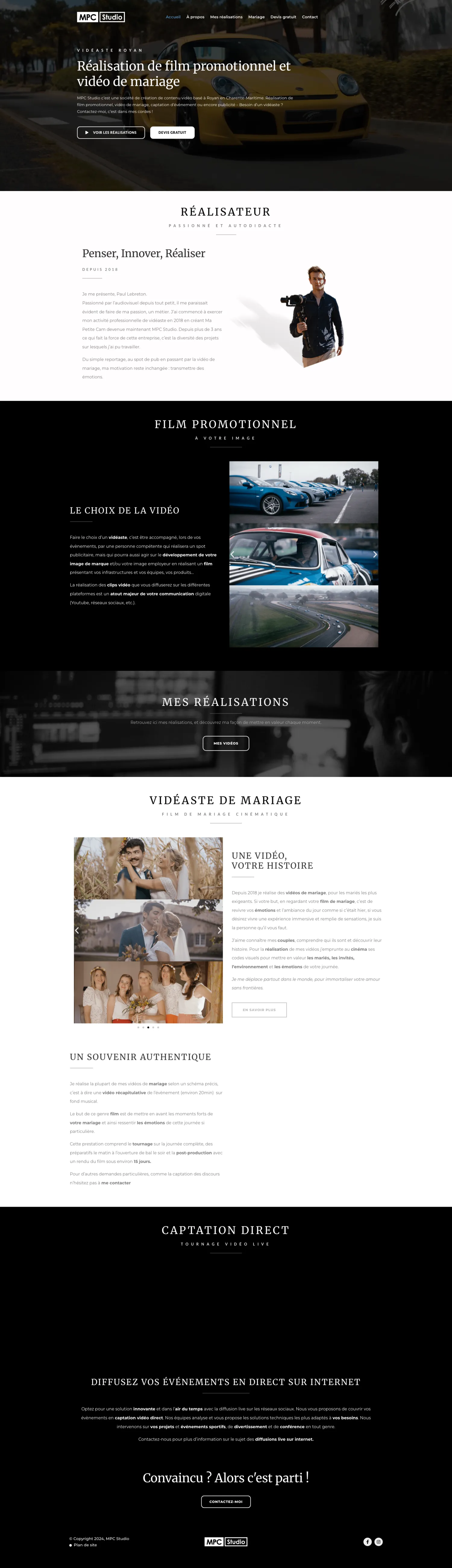 Aperçu du site internet Mpcstudio créé par FORGITWEB · secteur Services