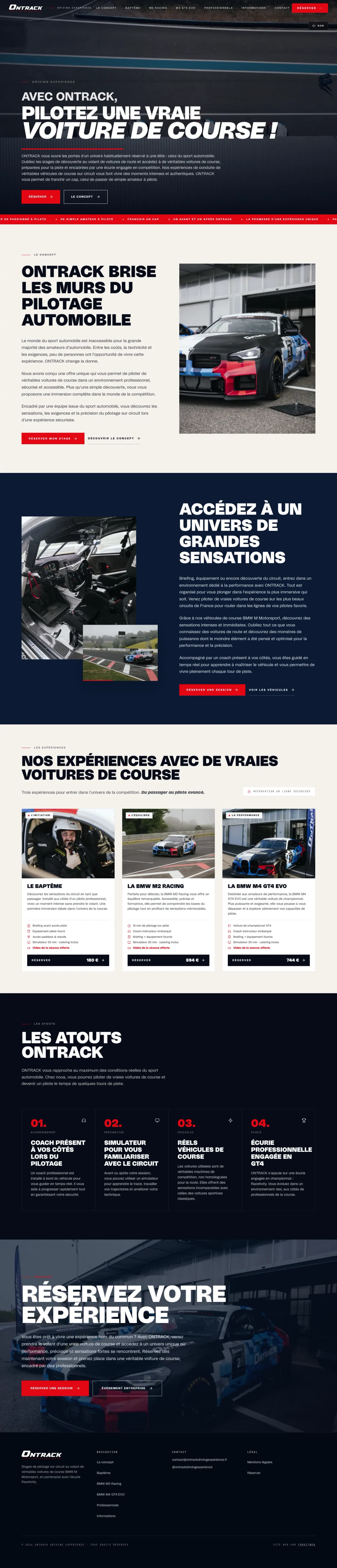 Site web OnTrack Driving · réalisation FORGITWEB