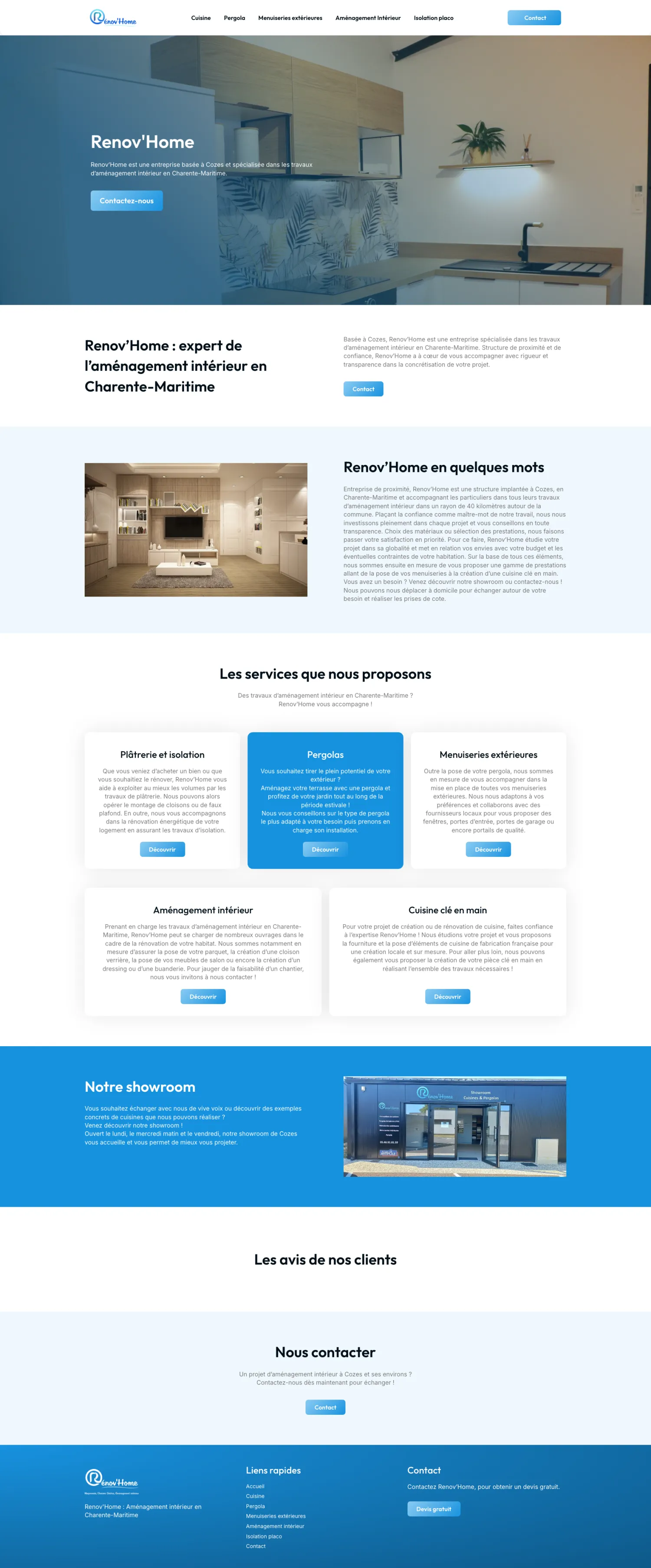 Aperçu du site internet Renovhome17 créé par FORGITWEB · secteur Artisanat · BTP
