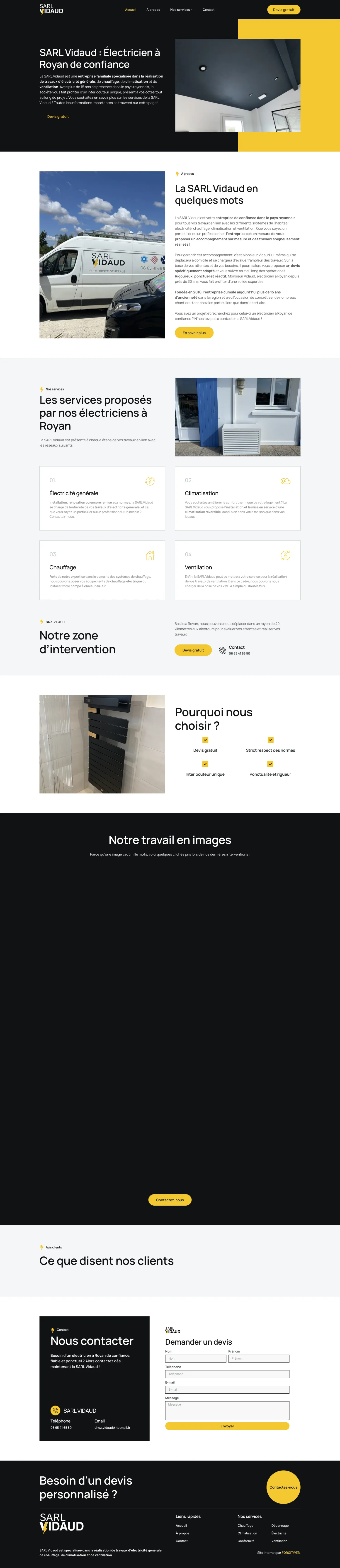 Aperçu du site internet Sarl Vidaud créé par FORGITWEB · secteur Artisanat · BTP