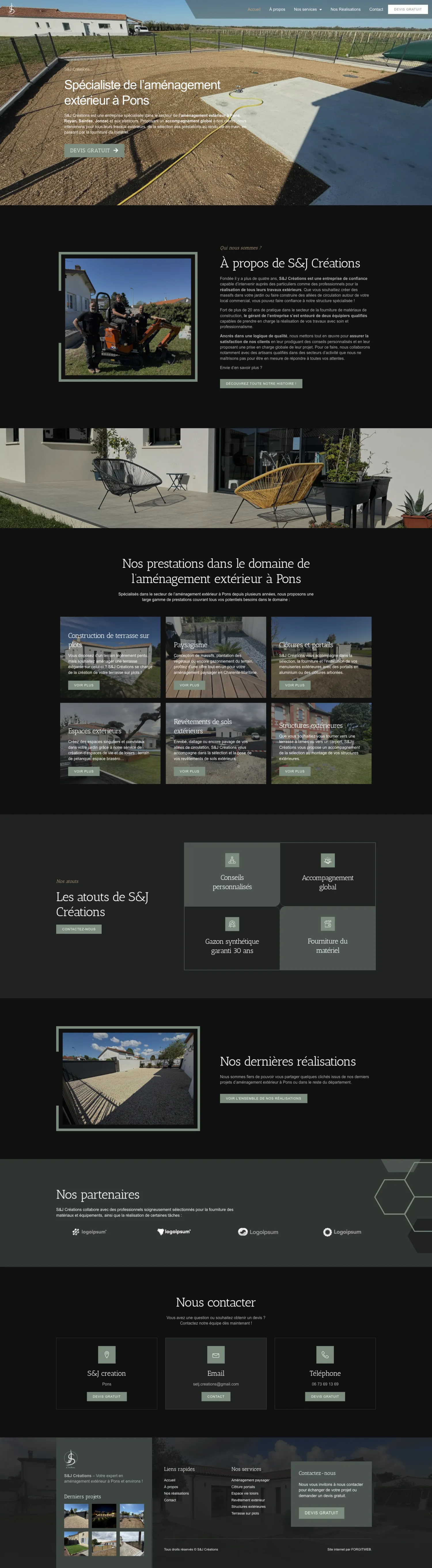 Aperçu du site internet Setjcreations créé par FORGITWEB · secteur Artisanat · BTP