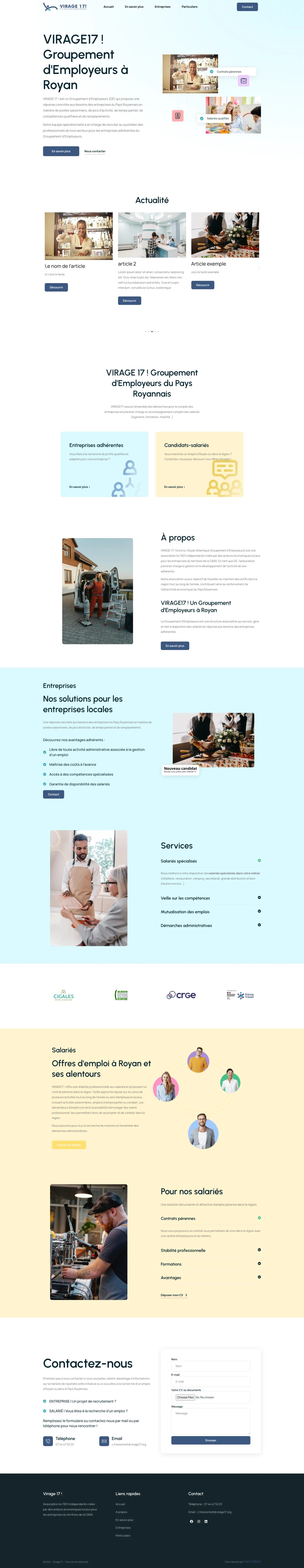 Aperçu du site internet Virage17 créé par FORGITWEB · secteur Services