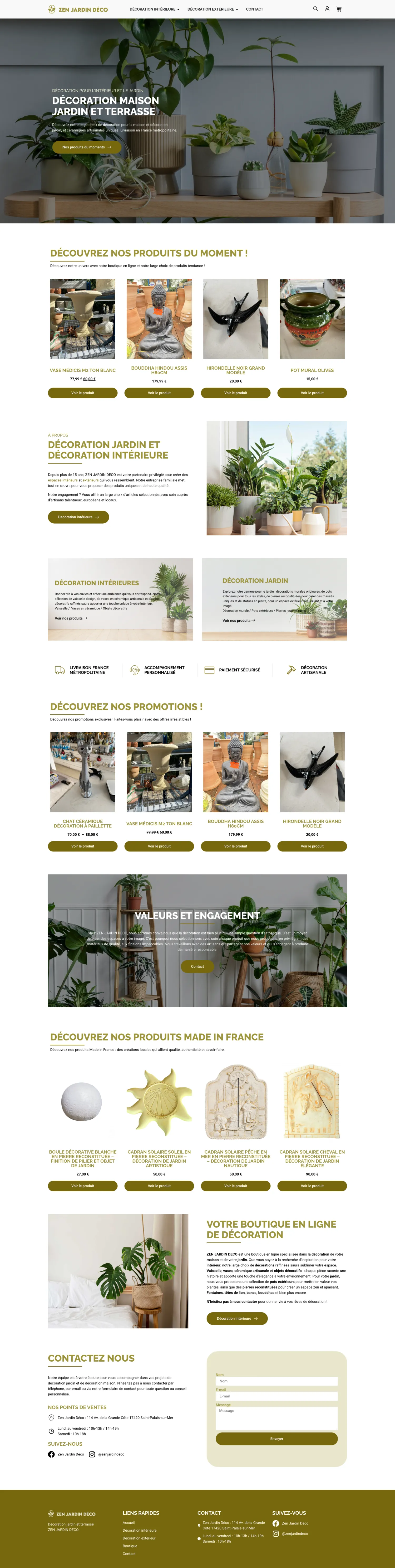 Aperçu du site internet Zenjardindeco créé par FORGITWEB · secteur Services