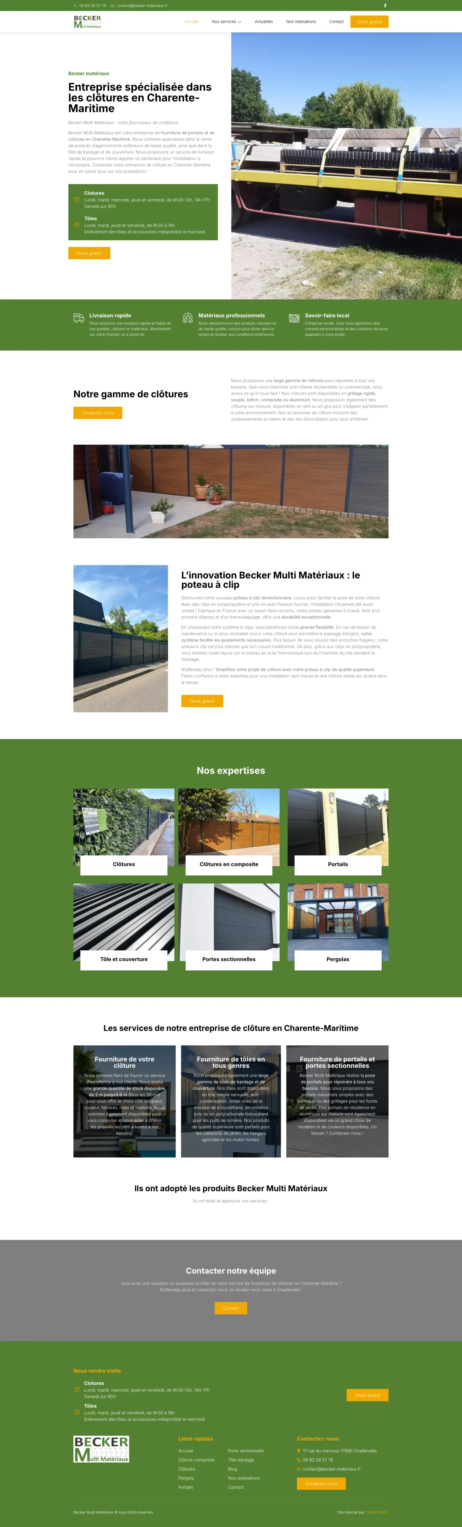 Becker Matériaux · site réalisé par FORGITWEB agence web Charente-Maritime