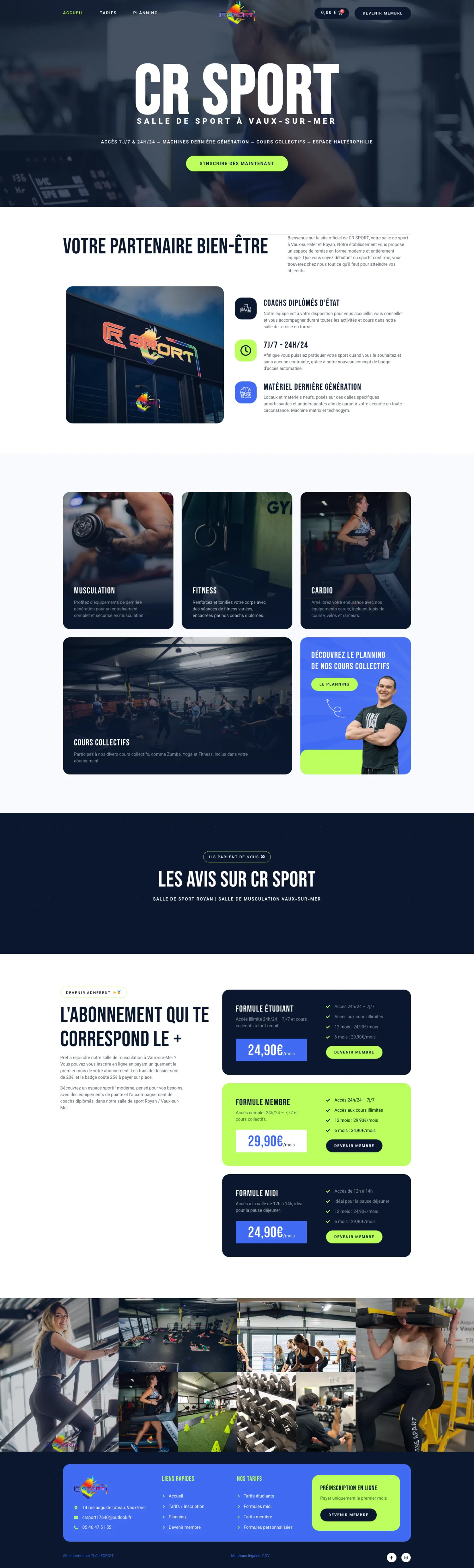 Site d'une salle de sport à Vaux-sur-Mer · réalisé par FORGITWEB
