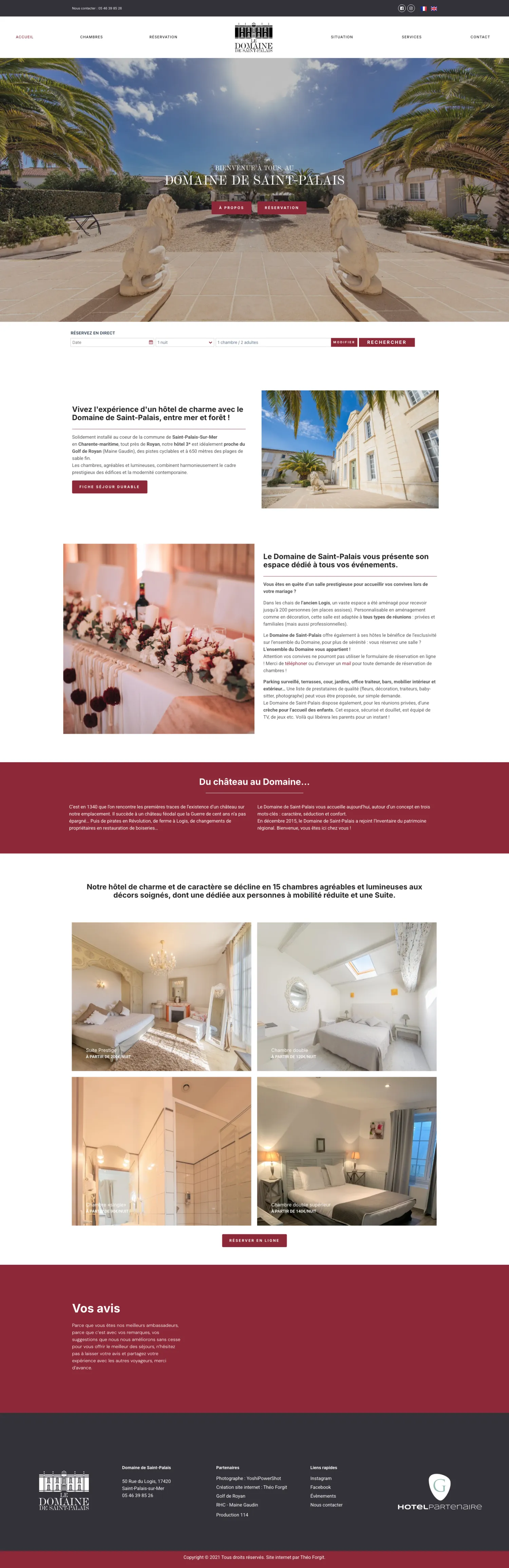 Domaine de Saint Palais · site réalisé par FORGITWEB