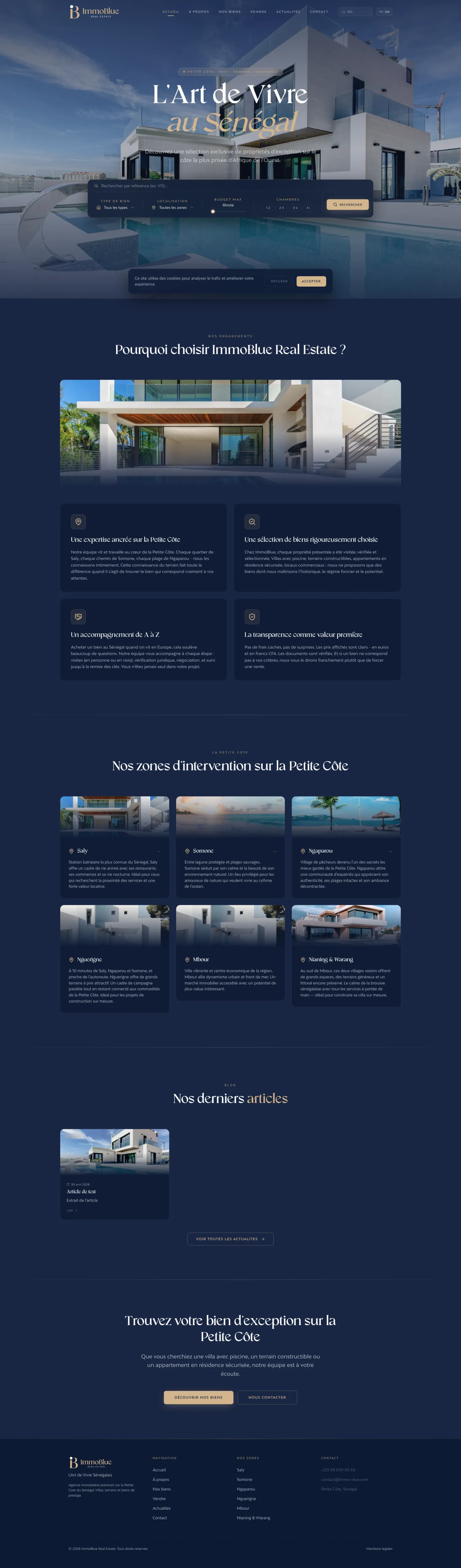 Site Immo Blue créé par FORGITWEB agence web île de Ré
