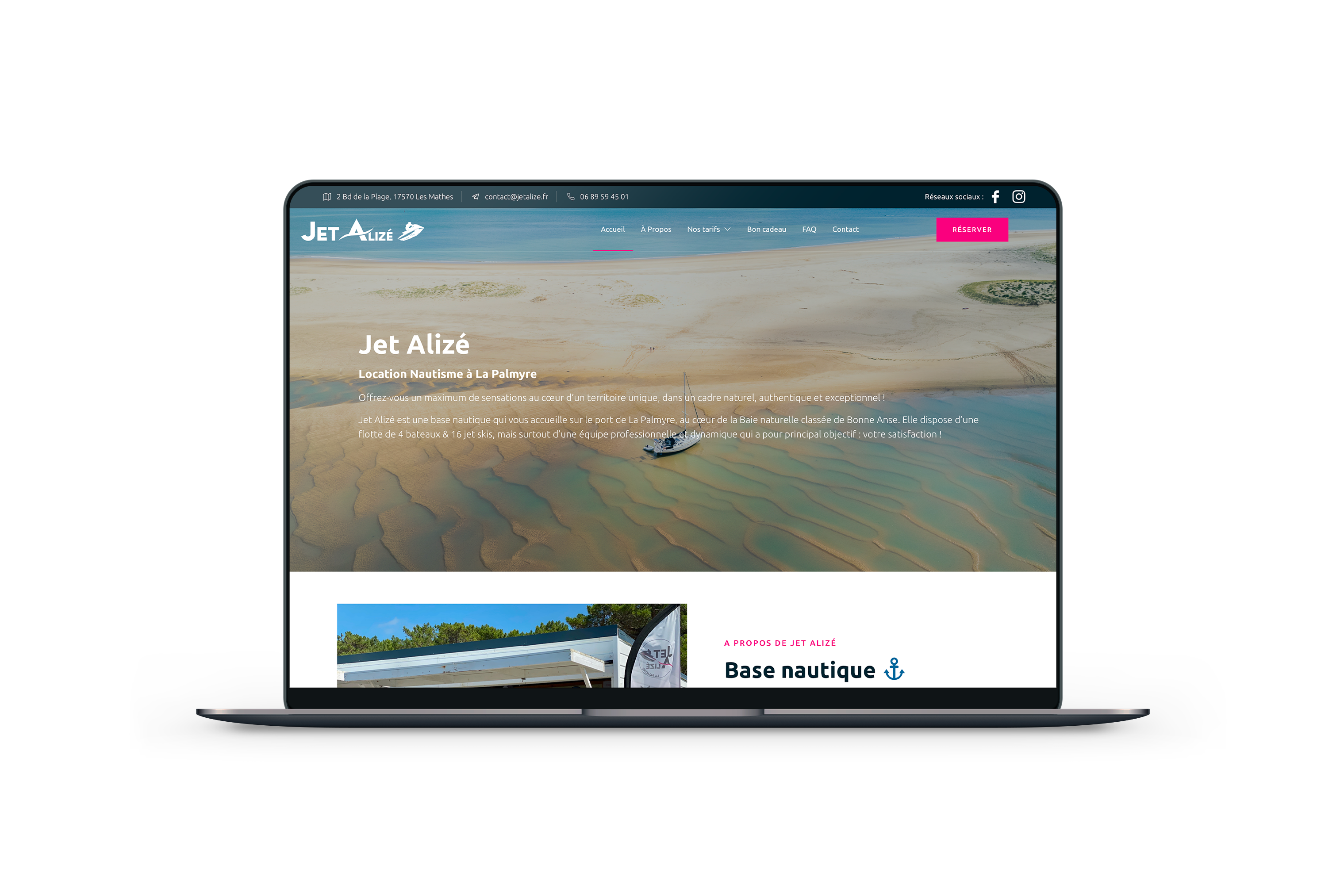 Création site internet vitrine pour un loueur de jet ski à la Palmyre